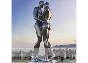 China Square Decoration Modern Stainless Steel Sculpture Metal Lover Sculptures wholesale