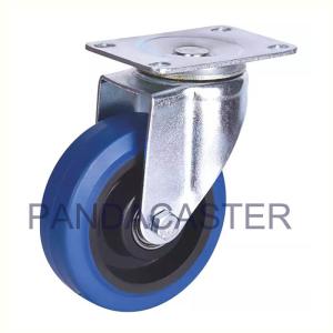 China Blue Elastic Rubber Top Plate Swivel Casters Wheels / Polypropylene Casters wholesale