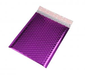 China Recyclable Purple Metallic Glamour Mailers / Metallic Mailing Bags Strong Adhesive on sale