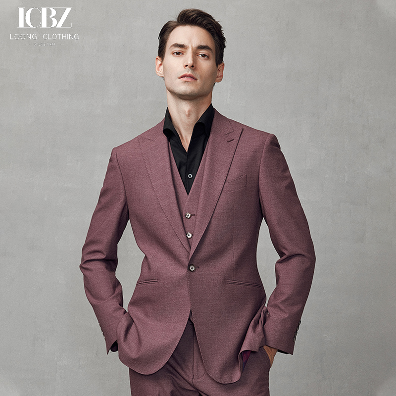 End Wool/Silk Men's Suit for Business Formal Dress Groom Wedding Groomsman Casual Banquet