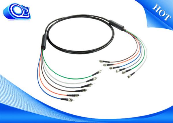 ST / Fiber Optic Armored Cable / Armored Fiber Optic Patch Cable , 6 Core