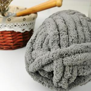 China Chunky Hand Knitting Chenille Yarn Soft Loop Puffy 100% Polyester Blanket Big Crochet Yarn wholesale