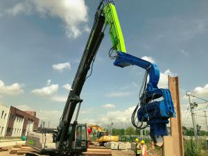 China 21m Sheet Pile Driving Equipment Electric Vibro Hammer wholesale