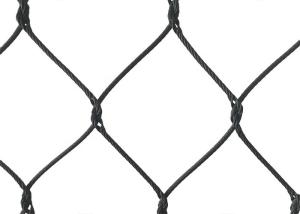 China 7x7 Black Oxide Wire Rope Interior Exterior Knotted SS Wire Rope Net 120x120mm wholesale
