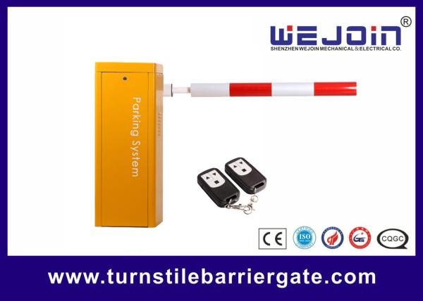 LED Screen Steel Parking Barrier Gate Automatic Straight Aluminum Boom Yellow