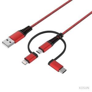 China USB A To Micro Type C Lightning C48 Multi USB Data Cable 5V2.4A 1M wholesale