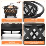 Outdoor Heating 35 Inch Round Fire Pit Mat for Warmth and Support Holiday