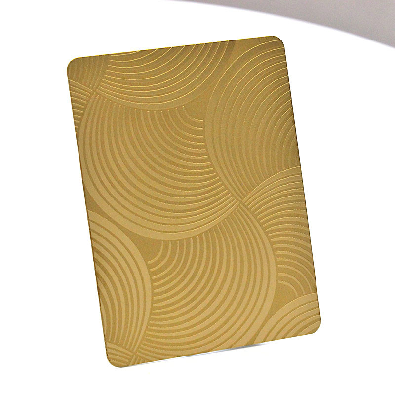 ASTM Stainless Steel Etched Plate Gold Customized Pattern For Wall Elevator Decoration