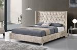 CE Upholstered Bed Frame Plywood King Size Bed Frame With Wings