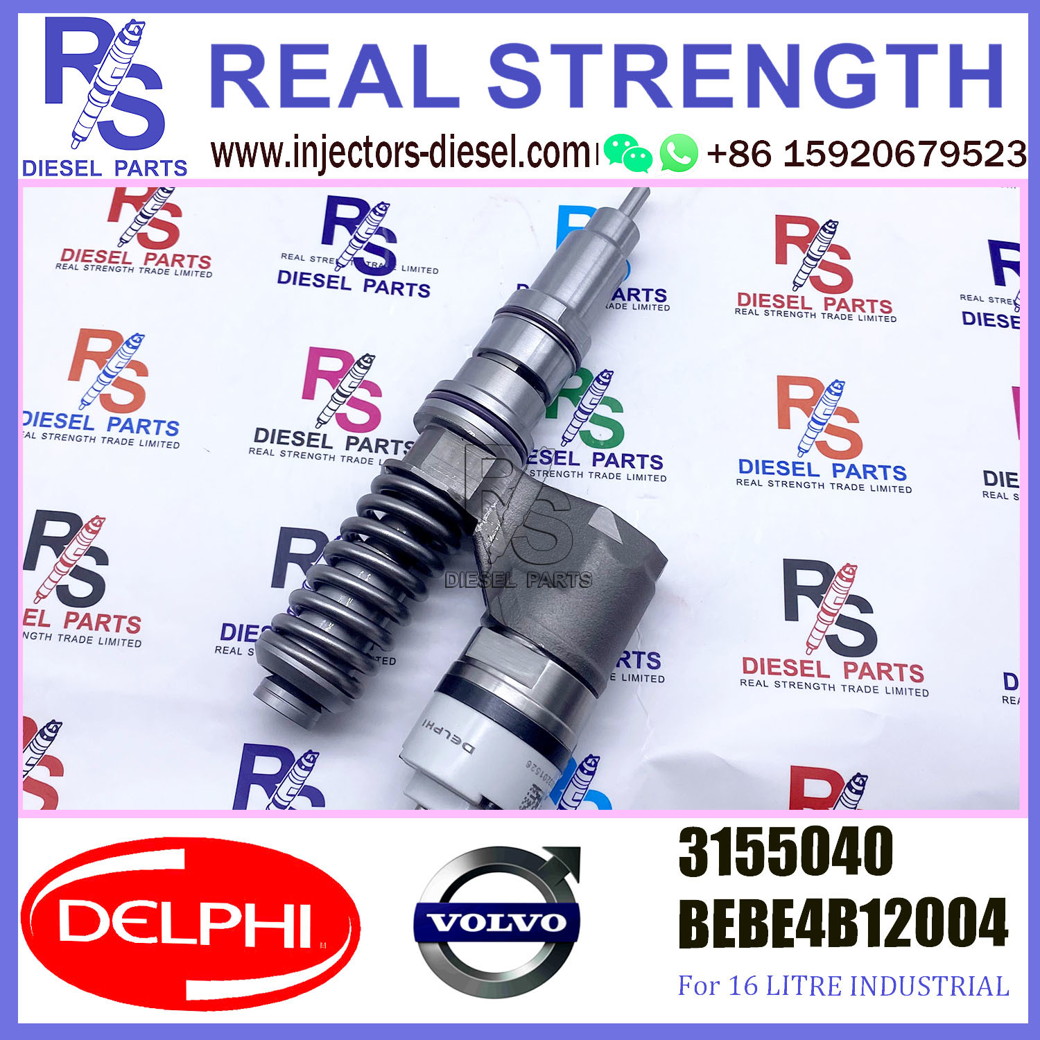 V-O-L-V injector 3155040 Diesel pump Injector DELPHI BEBE4B12004 A3 for D12 3039 EURO SPEC 340-380 HP