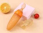 Food Grade Liquid Silicone 2 In 1 Spoon Feeder Rice Cereal Bottle Baby Squeeze