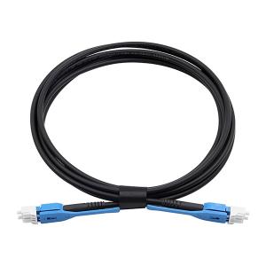 China LC UPC Fiber Patch Cable , LSZH Single Mode OS2 Fiber Cable 4.8mm Black wholesale