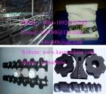 Bottle guiding parts made of wear-resistant plastics, infeed worm swivels out