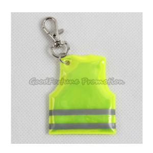 China promotion printed logo Eco pvc reflective vest traffic safety item keychain keyrings gift wholesale