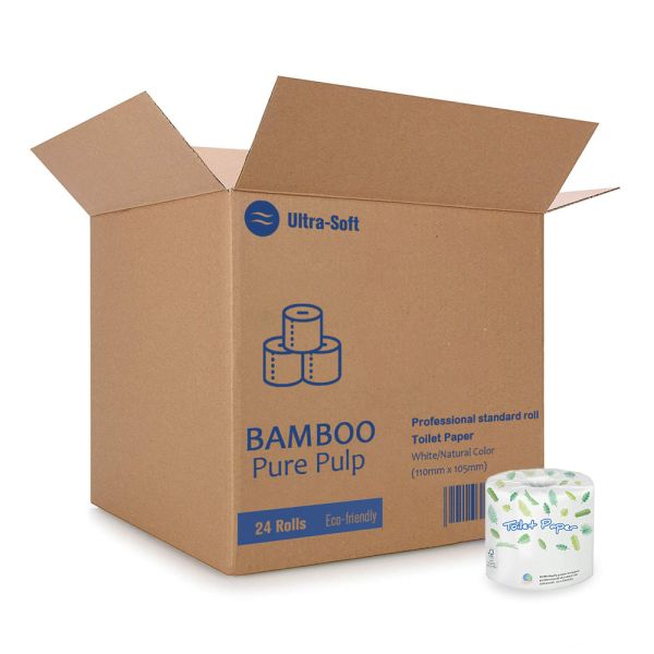 Customizable Size High Quality Virgin Bamboo Pulp Material Ultra-Soft Big Roll Toilet Tissues