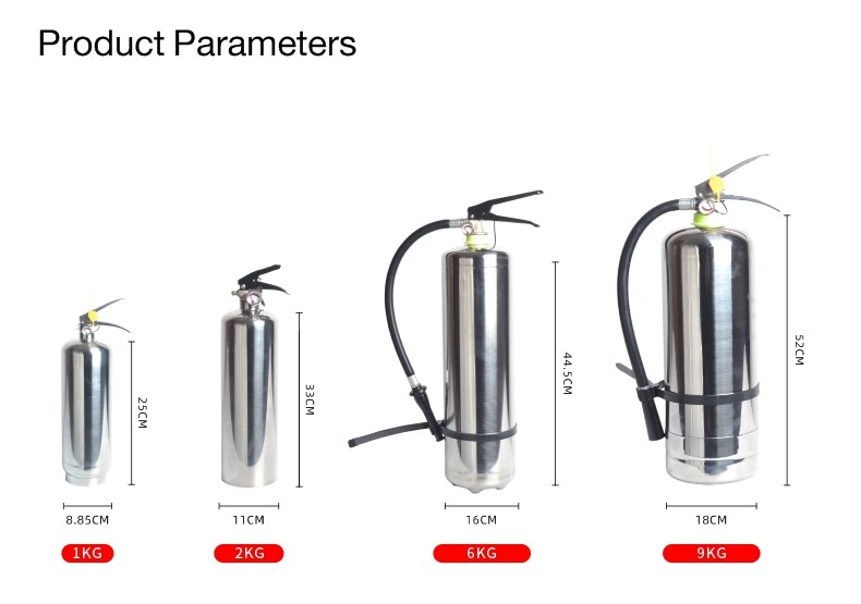 2kg Stainless Steel ABC Powder Fire Extinguisher Handle Available
