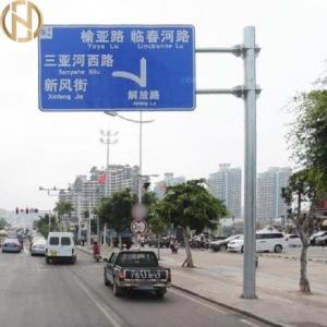 China White Steel Traffic Sign Pole Hot Dip Galvanized Or Powder Coating Surface wholesale