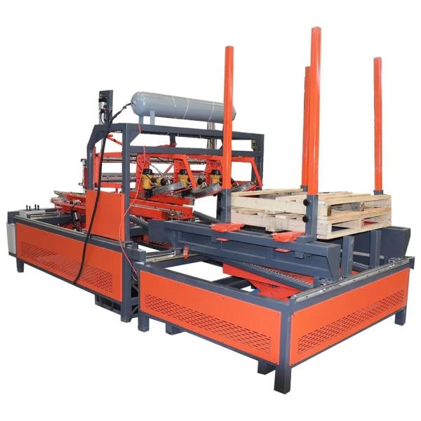 Semi-Automatic Wooden Pallet Nailing Machine with Palletizer wood pallet nailing