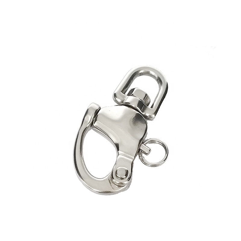 Black Stainless Steel Fixed Eye Snap Shackle for Paracord Bracelet