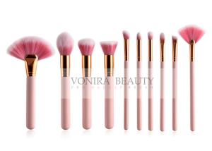 China Economic 15 Pcs Pink Handle Synthetic Hair Makeup Brushes Set wholesale