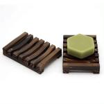 Natural Wooden Bamboo Soap Dish, Soap Dish Wooden Shower