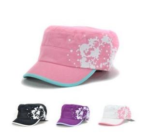 China Suppliers cotton&amp;canvas black&amp;pink Military Cap Adjustable Army CapOEM Service Cap Customized hat 57CM china hat on sale wholesale