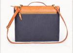 Canvas Vegetable Tan Satchel Womens Slim Leather Laptop Briefcase