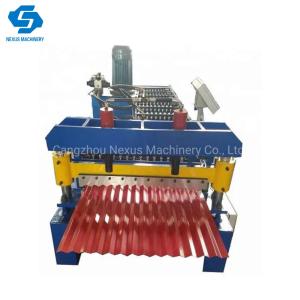 China 5.5kw Corrugated Steel Roofing Panel Roll Forming Machine with Cr12 Cutting Mould wholesale