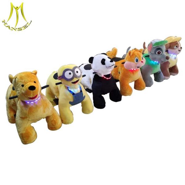 Hansel coin operated plush ride on toy dog walking machine for outdoor