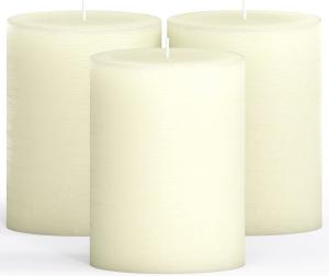 China Pillar Candles Set Of 3 - Decorative Rustic Candles Unscented And No Drip Candles - Ideal As Wedding Candles wholesale