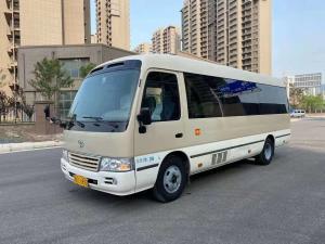 China Used Coaster Bus 2TR Engine 20 Seats Mini Bus Toyota Coaster Left Hand Drive Fully Automatic Door wholesale