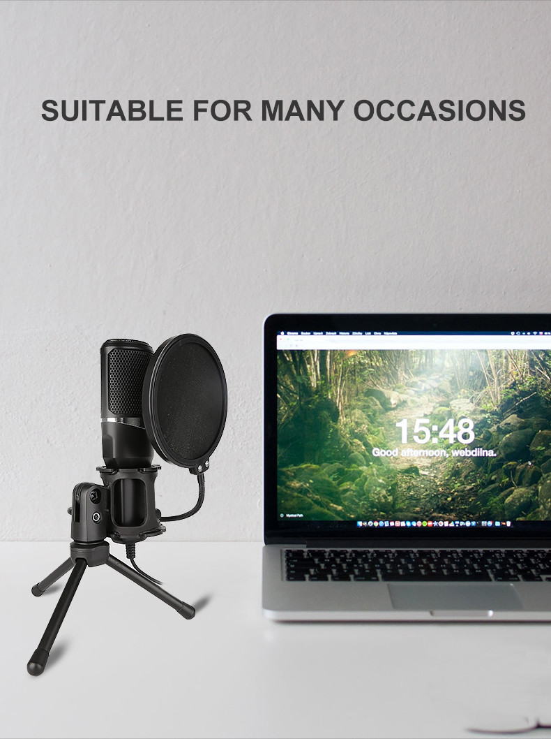 USB Microphone for laptop and Computers for Recording Streaming Twitch Voice overs