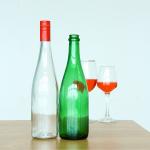 Round Empty Whisky Vodka Glass 500ml 750ml Clear Frosted Glass Wine Bottles Ice
