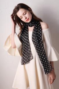 China wholesale chiffon plain red silk scarves dot shawl for women wholesale