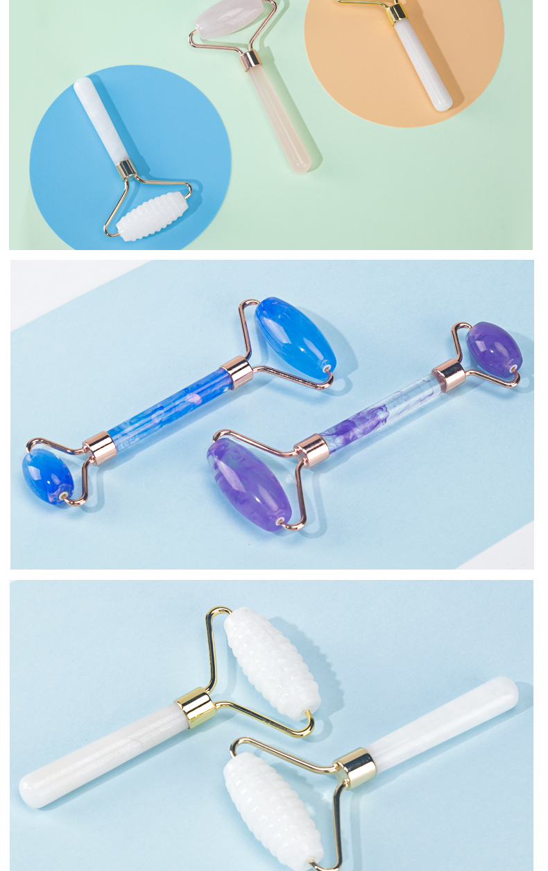 Anti Aging Face Jade Roller Set Rose Quartz Massage Roller