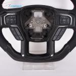 Sports Twill Gloss Ford Carbon Fiber Steering Wheel Raptor Red Leather
