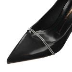 6999-5 European And American Sexy Pointed Toe Cross Rhinestone High Heels