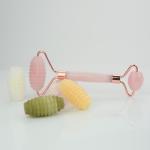 Length 150mm Pink Facial Jade Roller Quartz Guasha Stone