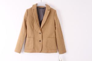 China Brown 57% Cotton 43% Linen Women Casual Blazer wholesale