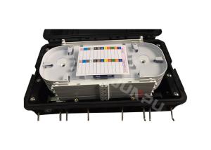China 96 Core Horizontal Fiber Optic Splice Closure With 4 Trays In Black Color wholesale