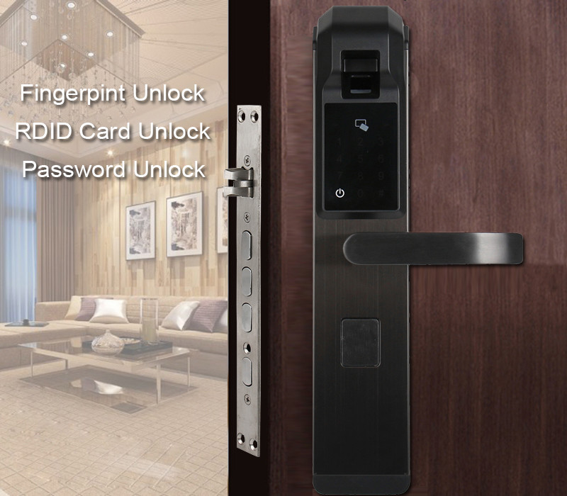 Metal 360° 1S Biometric Fingerprint Door Lock 6V Battery