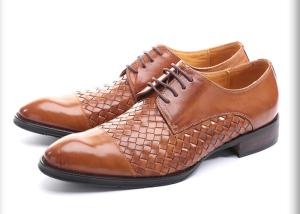 China Party / Wedding Men Formal Dress Shoes Round Toe Mens Brown Derby Shoes wholesale