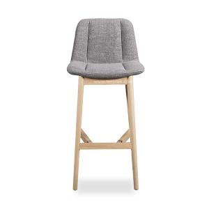 China Nordic Style Modern Wood And Fabric Bar Chair High Bar Stool Chairs wholesale