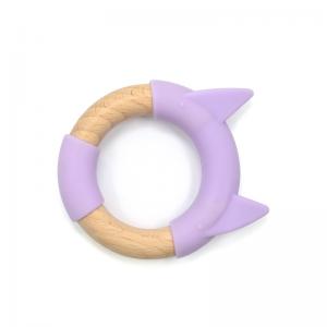 China Purple Silicone Beech Wood BPS BPA Free Funny Teething Toys wholesale