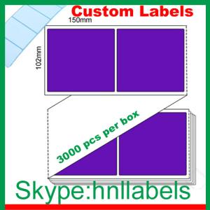 China Thermal Transfer Labels 102mmX150mm/1 Purple Trans Fanfold Permanent, 3,000 per box wholesale