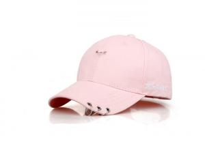 China 3D Embroidery Girls Cotton Baseball Cap Adjustable 5 Panel Pink Good Flexibility on sale