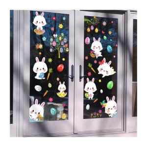 China Easter Egg Festive Stickers 0.01mm Window Glass Sticker For Easter Party Scenes wholesale