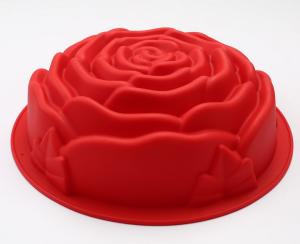 China Rose Shape Silicone Cake Moulds 178g For Cake Decoration , Baking Tool wholesale