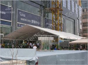 China 50 Seater Clear Span Fabric Structures Reusable Sunshade Shelter 6X15M on sale
