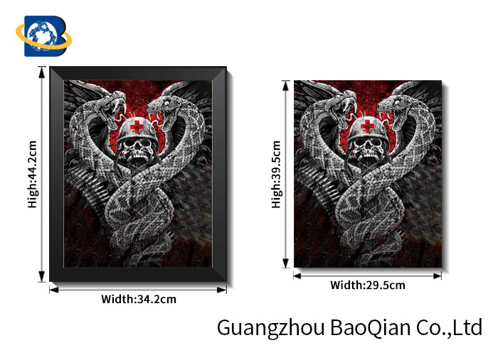 Unique Design 3d Poster Pictures With White MDP Frame , 3d Flip Image